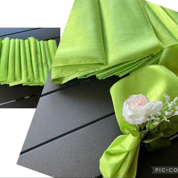 12 Lemon Lime Dressy Dinner Napkins 19” X 19” NWOT - Picture 4 of 12